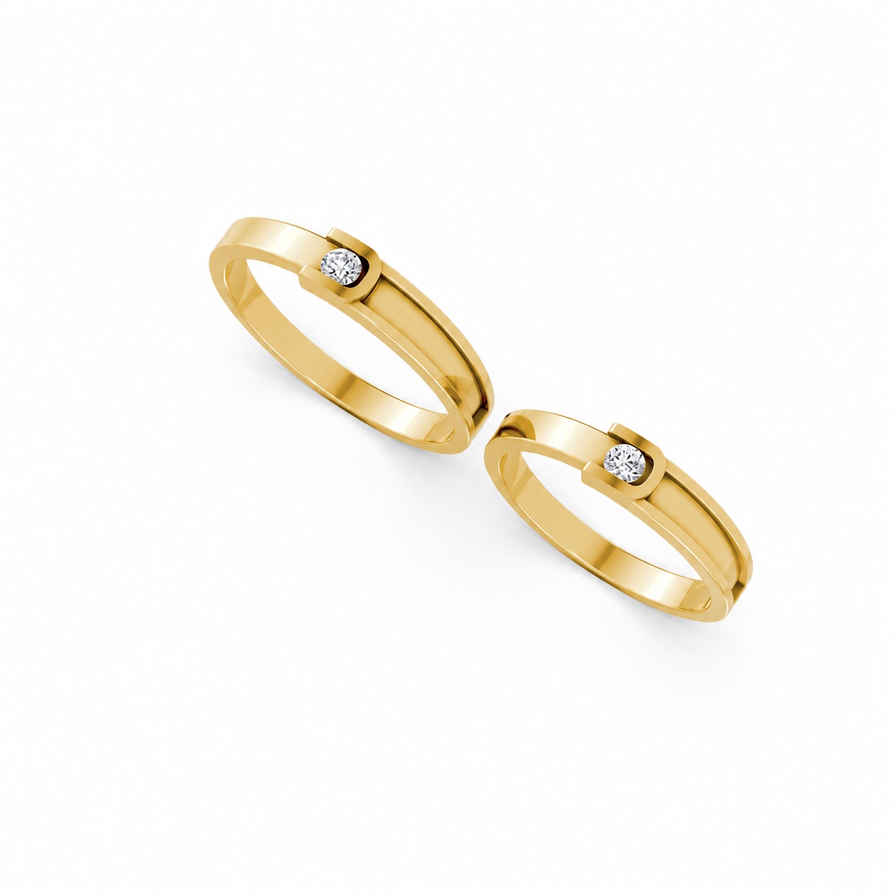 NHẪN CƯỚI A163 Vàng Gold thiết kế tinh xảo, độc đáo