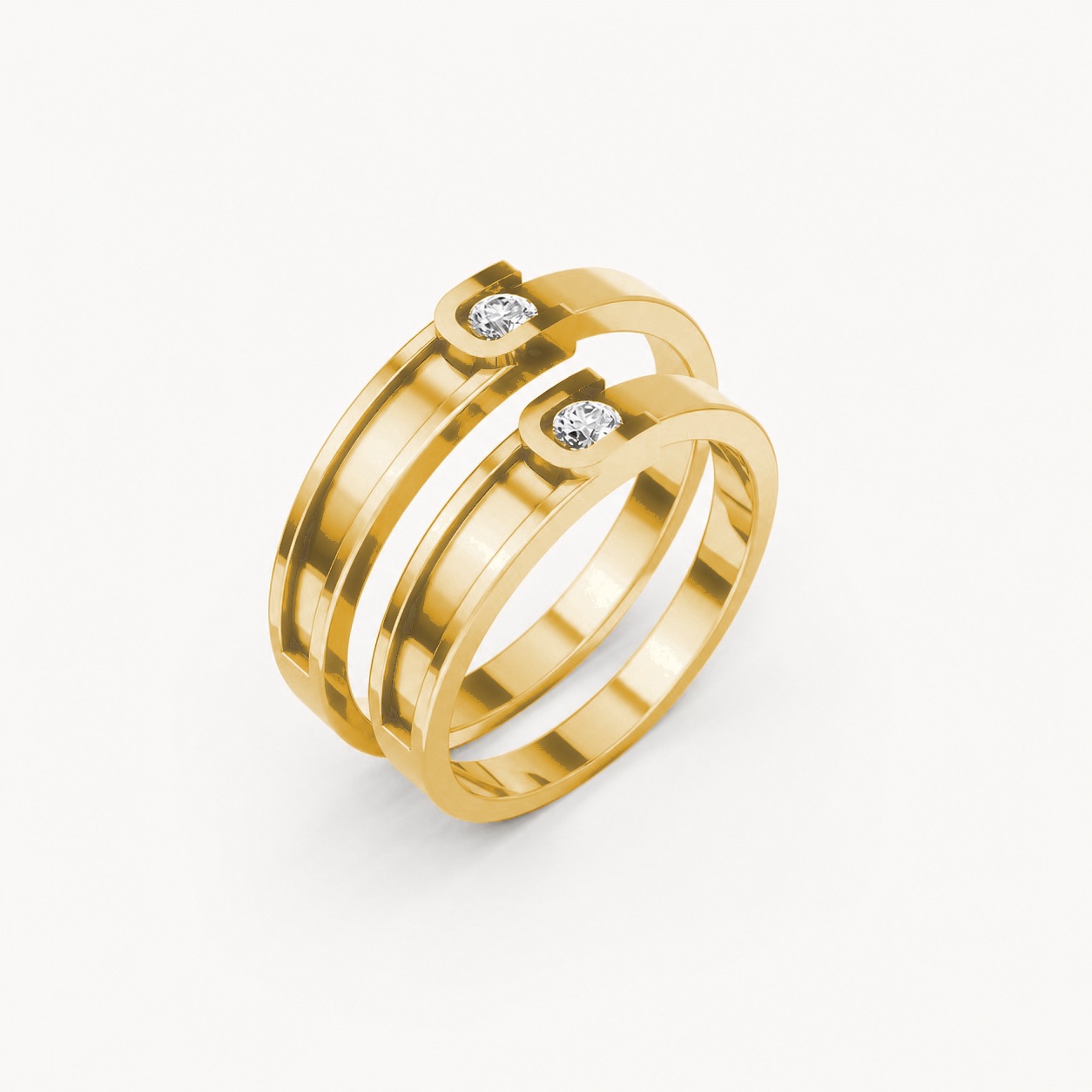 NHẪN CƯỚI A163 Vàng Gold thiết kế tinh tế, sang trọng