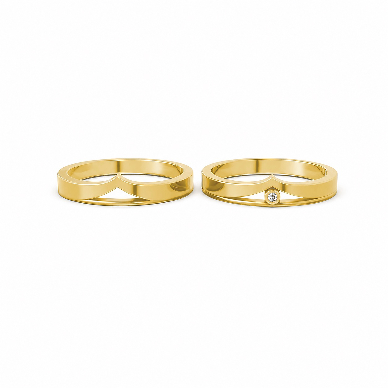 Nhẫn cưới A165 màu Vàng Gold thiết kế tinh xảo, độc đáo