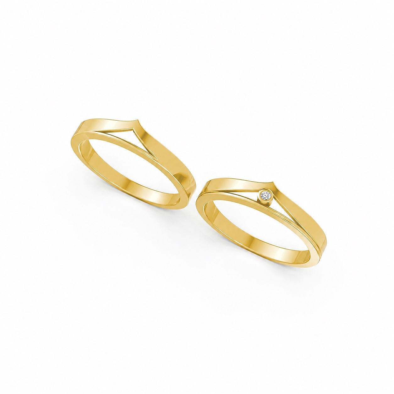 Nhẫn cưới A165 màu Vàng Gold vàng 10K/14K/18K/607 cao cấp, thanh lịch