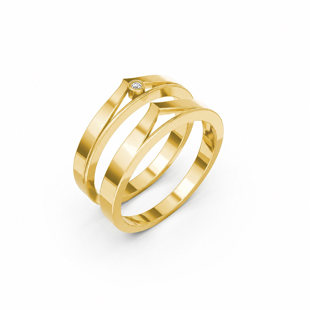 Nhẫn cưới A165 màu Vàng Gold thiết kế tinh tế, sang trọng
