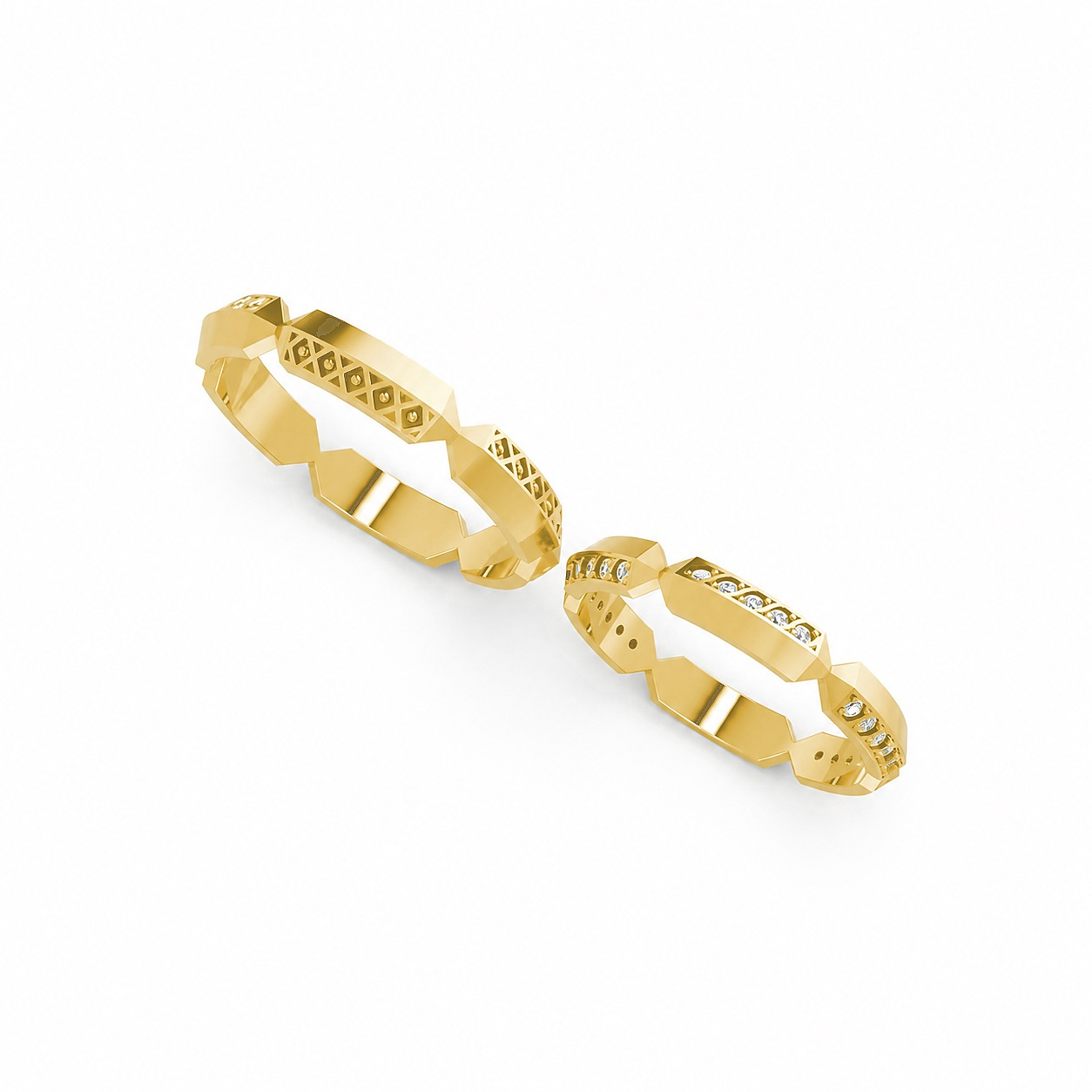 Nhẫn cưới A166 màu Vàng Gold vàng 10K/14K/18K/607 cao cấp, thanh lịch
