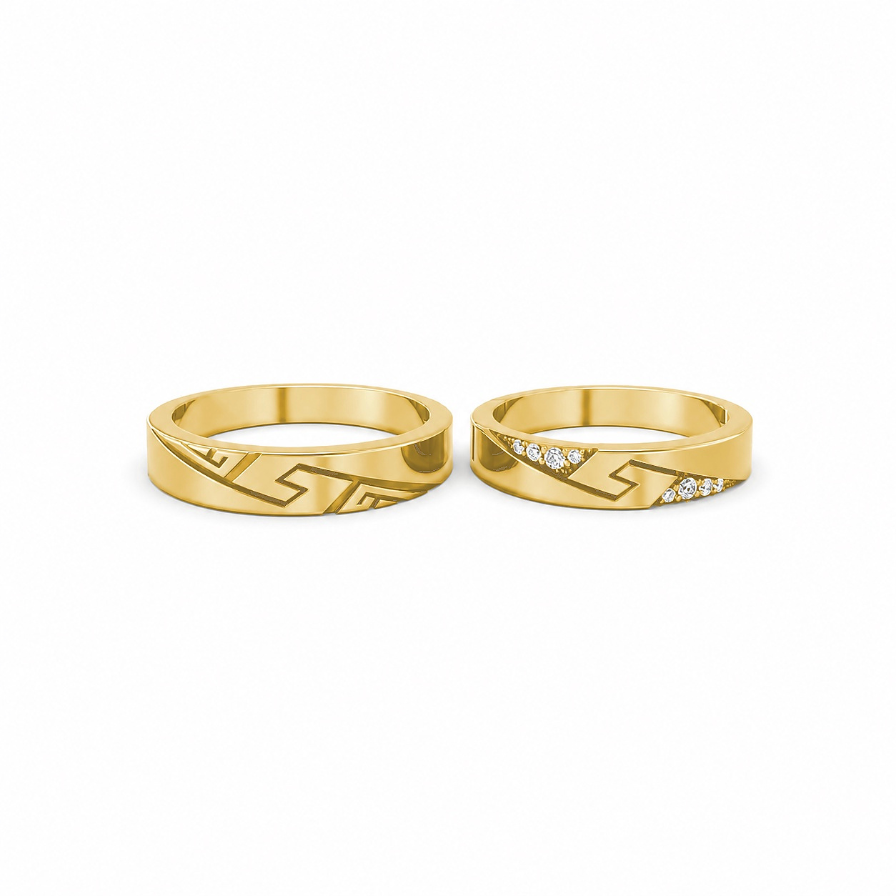 NHẪN CƯỚI A167 màu Vàng Gold vàng 10K/14K/18K/607 cao cấp, thanh lịch