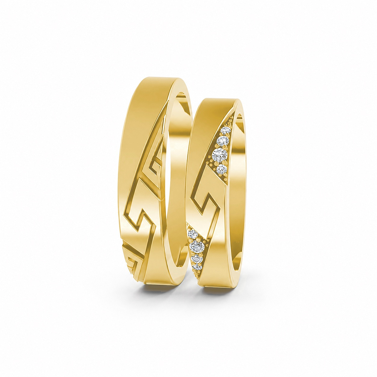 NHẪN CƯỚI A167 màu Vàng Gold thiết kế phá cách, sang trọng