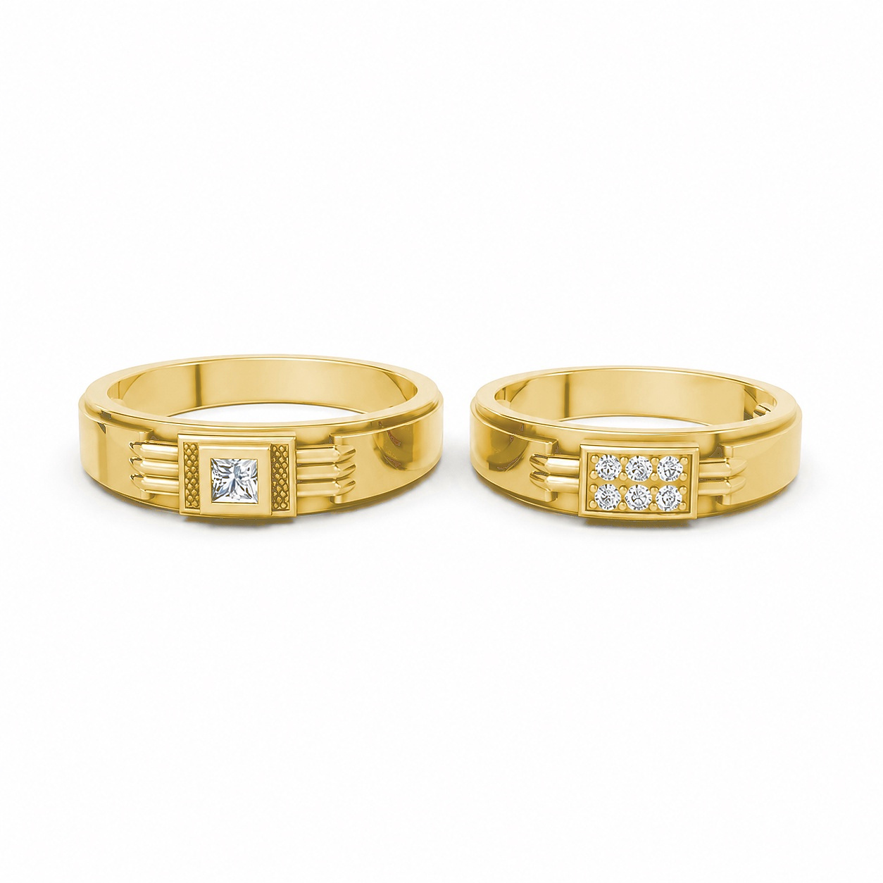 Nhẫn cưới A168 màu Vàng Gold vàng 10K/14K/18K/607 cao cấp, thanh lịch