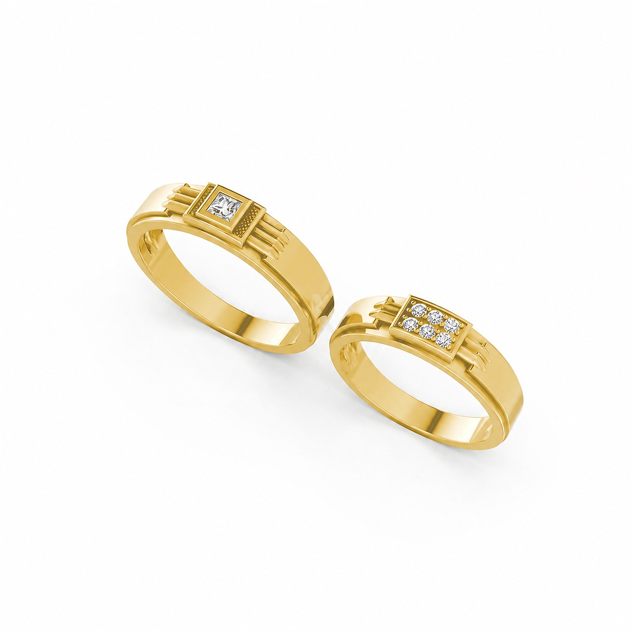 Nhẫn cưới A168 màu Vàng Gold thiết kế tinh xảo, độc đáo