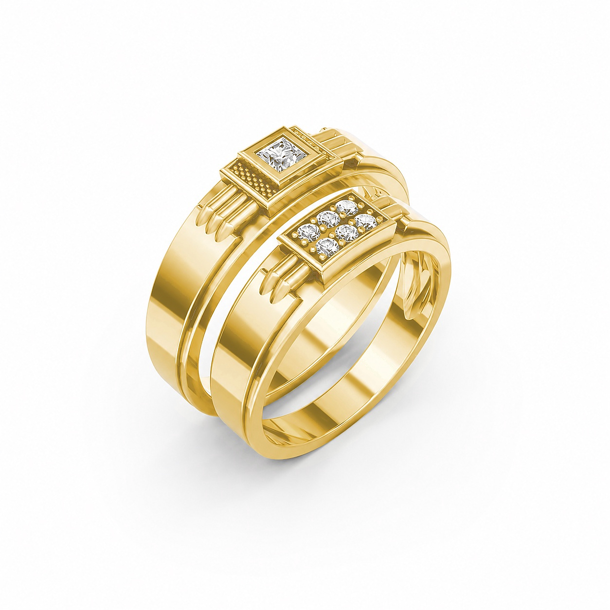 Nhẫn cưới A168 màu Vàng Gold thiết kế tinh tế, sang trọng