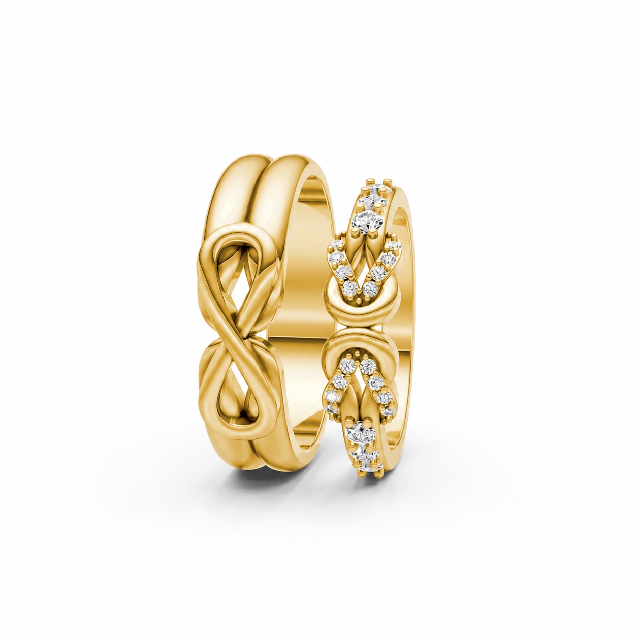 Nhẫn cưới A169 màu Vàng Gold thiết kế phá cách, sang trọng