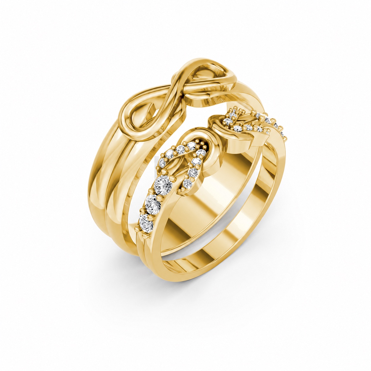 Nhẫn cưới A169 màu Vàng Gold thiết kế tinh tế, sang trọng