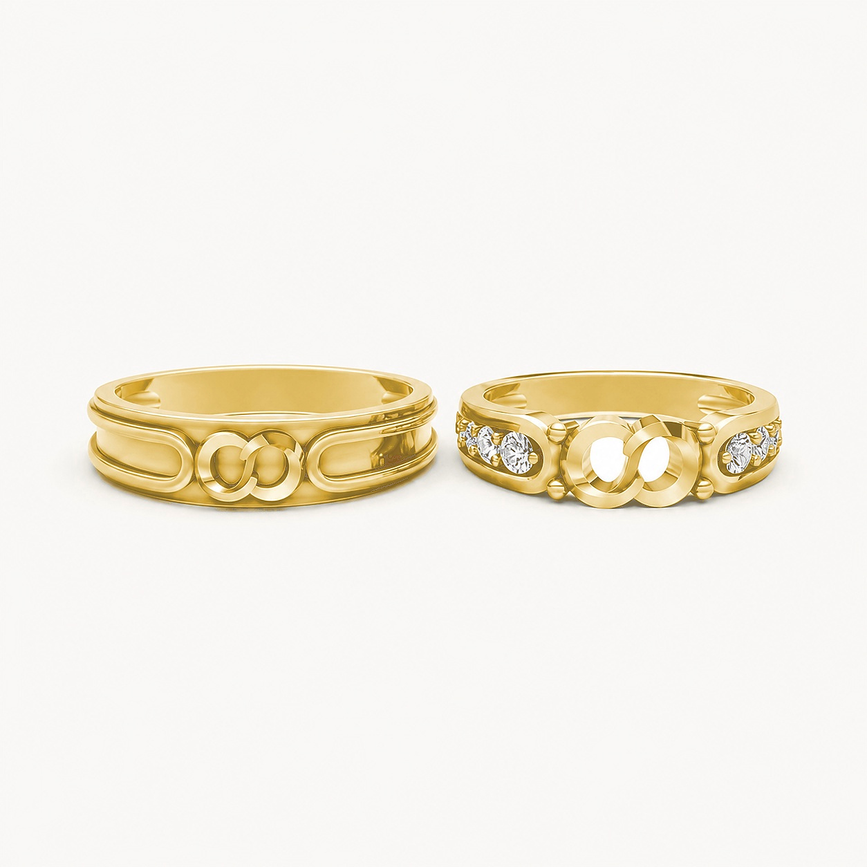 NHẪN CƯỚI A170 màu Vàng Gold thiết kế tinh xảo, độc đáo