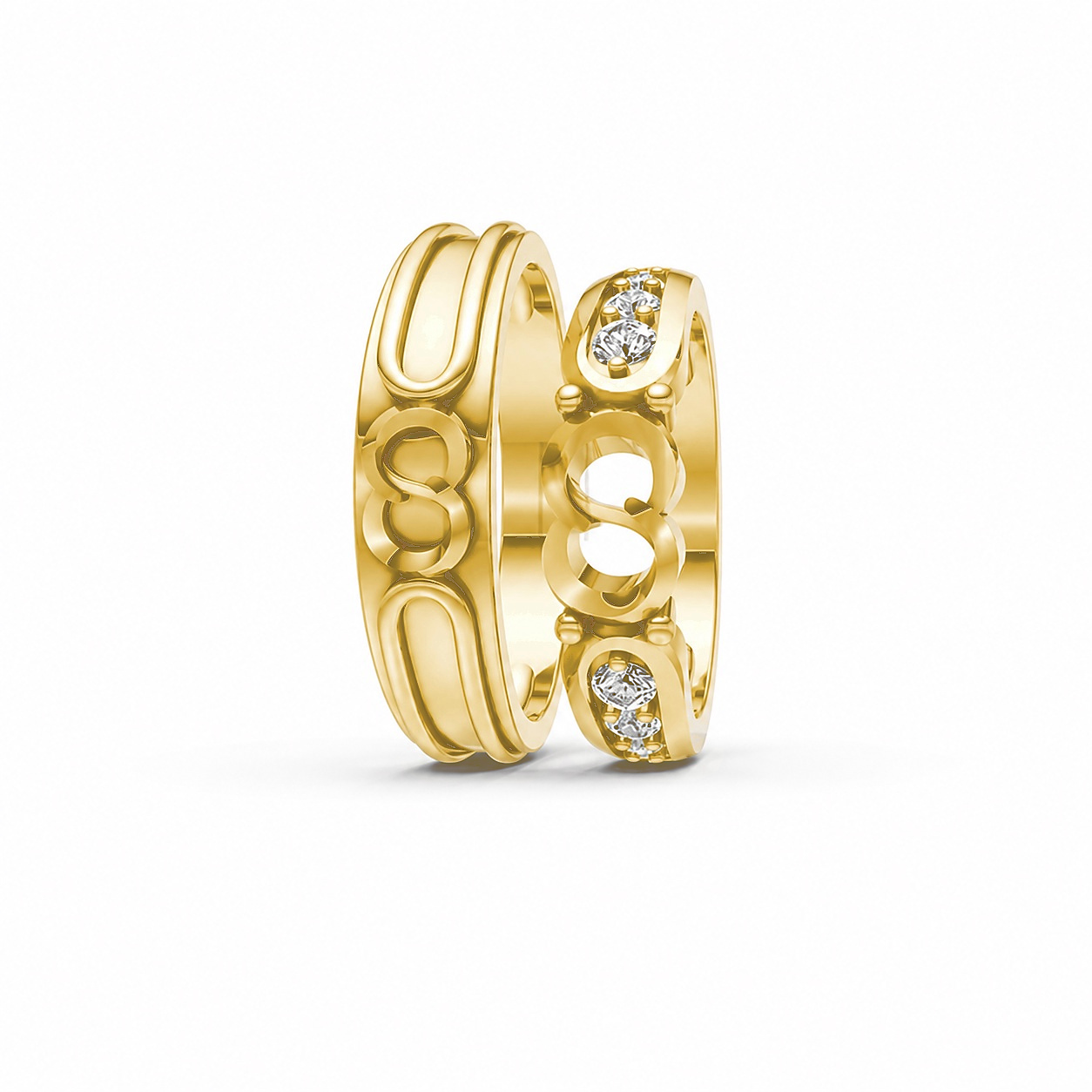 NHẪN CƯỚI A170 màu Vàng Gold thiết kế phá cách, sang trọng