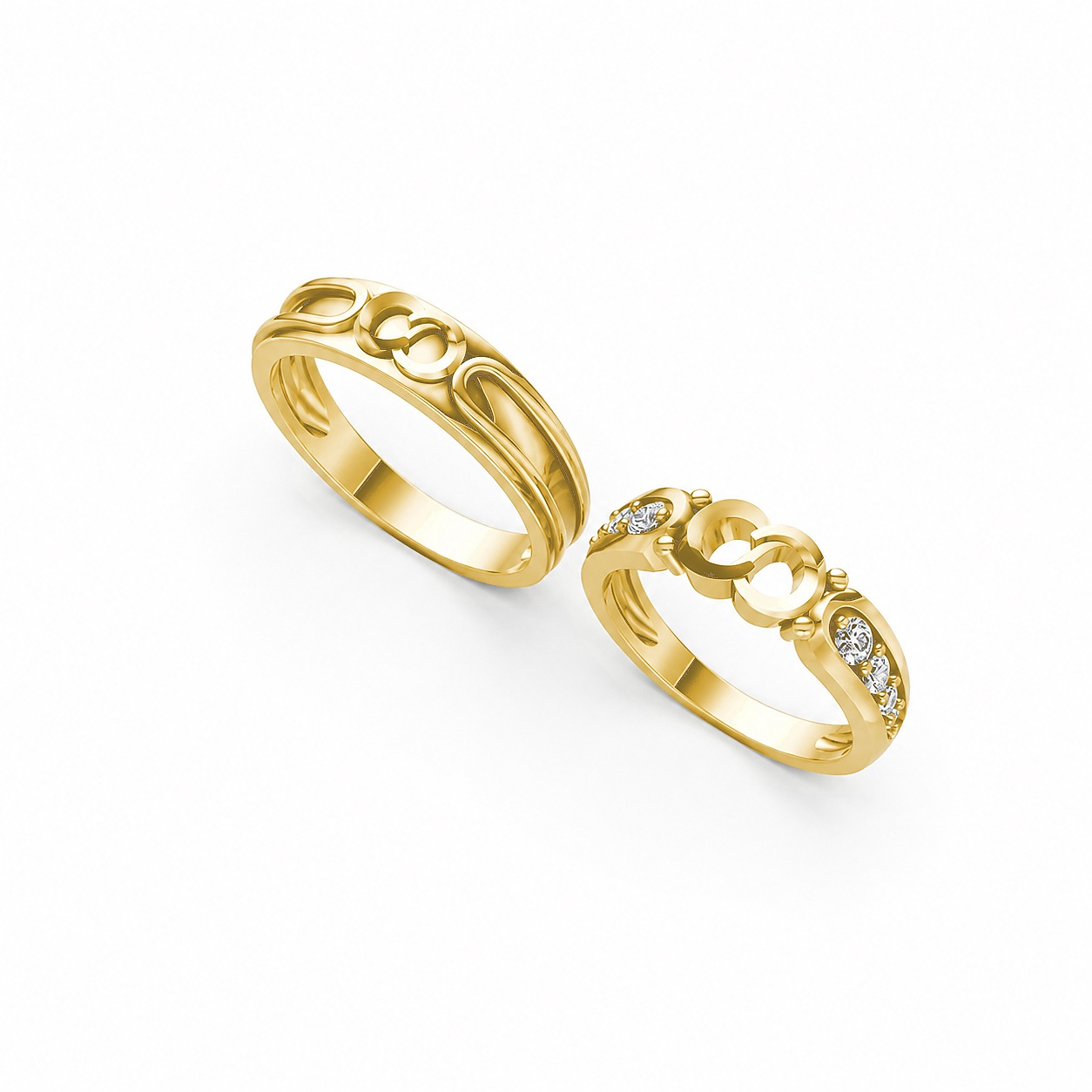 NHẪN CƯỚI A170 màu Vàng Gold vàng 10K/14K/18K/607 cao cấp, thanh lịch