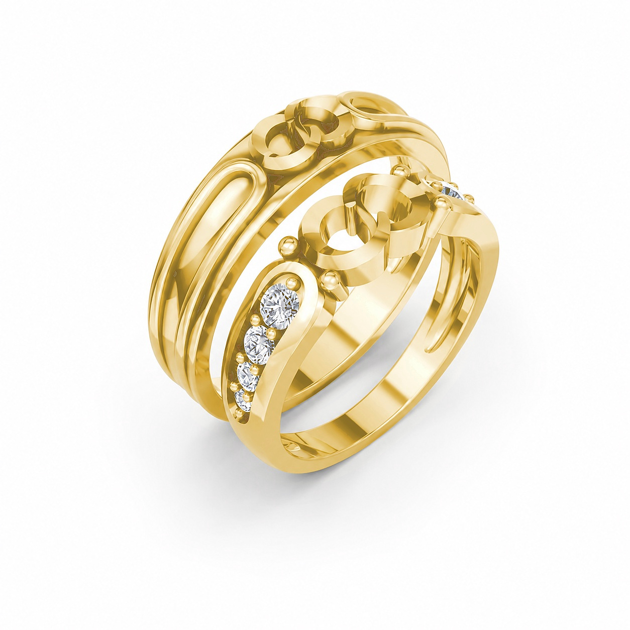 NHẪN CƯỚI A170 màu Vàng Gold thiết kế tinh tế, sang trọng