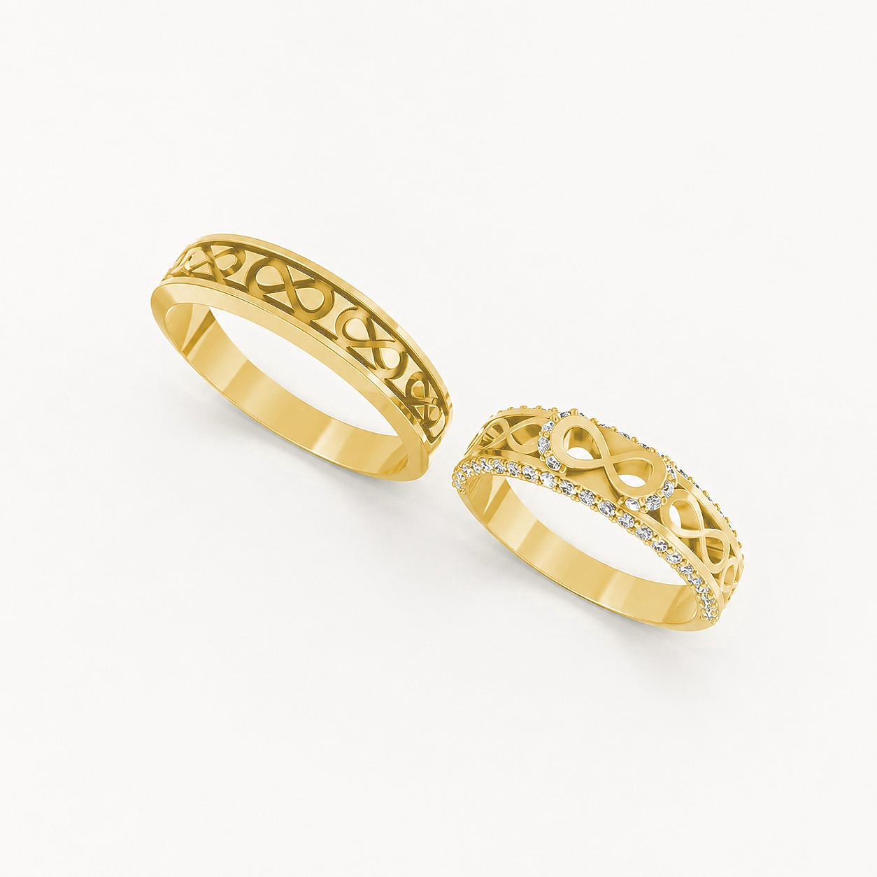 Nhẫn cưới A172 màu Vàng Gold thiết kế phá cách, sang trọng