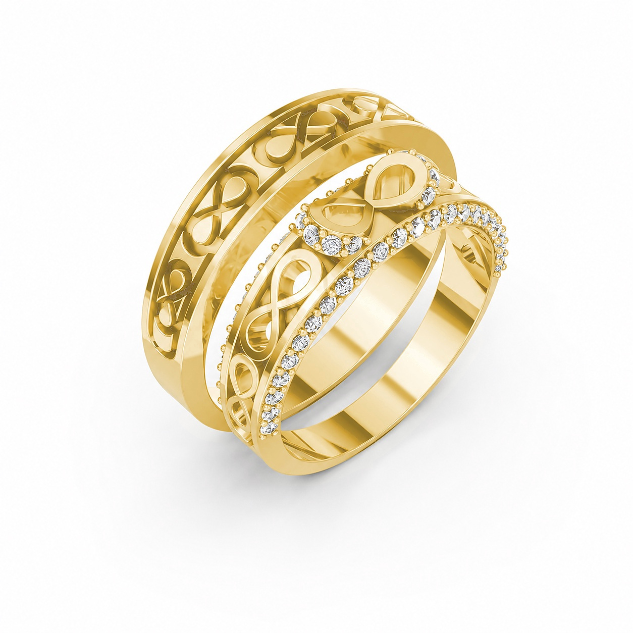 Nhẫn cưới A172 màu Vàng Gold thiết kế tinh tế, sang trọng