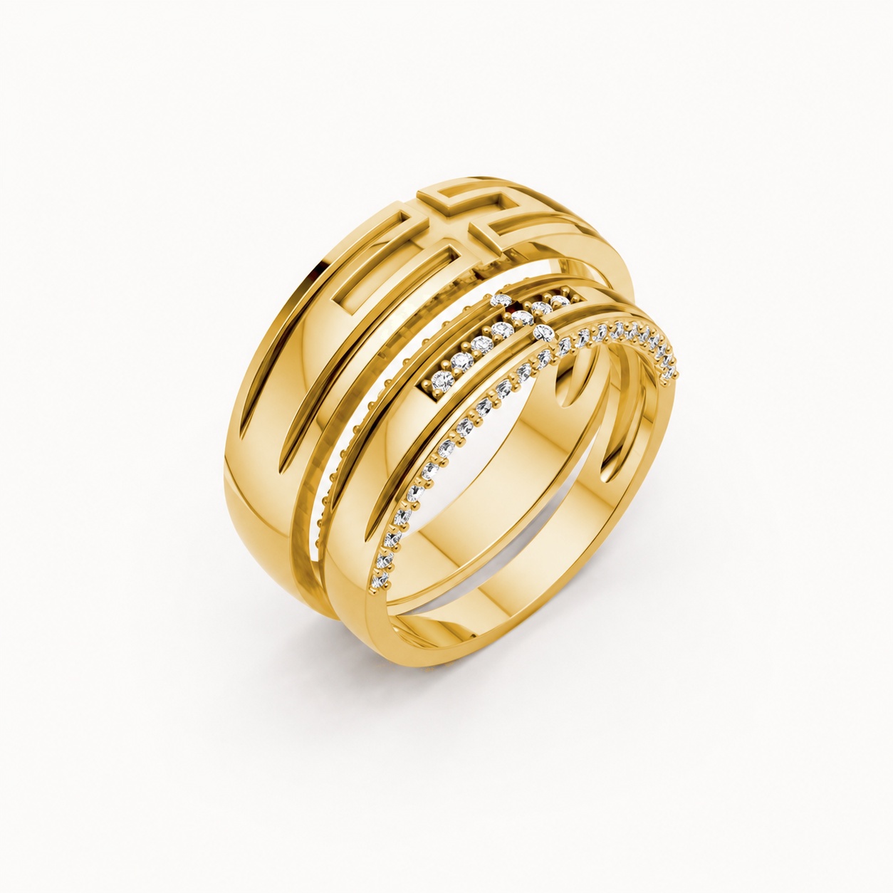 Nhẫn cưới A174 màu Vàng Gold thiết kế tinh tế, sang trọng