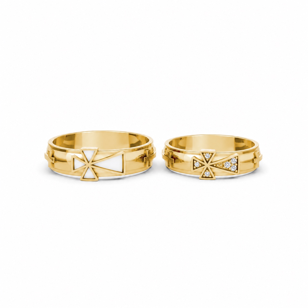 Nhẫn cưới A175 màu Vàng Gold vàng 10K/14K/18K/607 cao cấp, thanh lịch