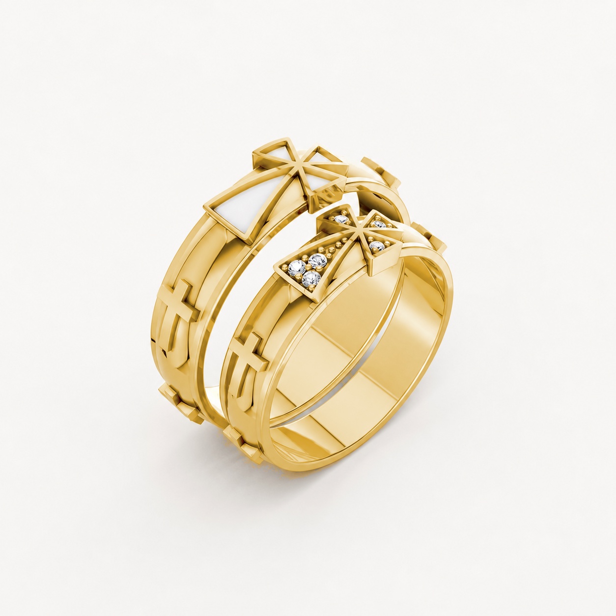 Nhẫn cưới A175 màu Vàng Gold thiết kế tinh tế, sang trọng