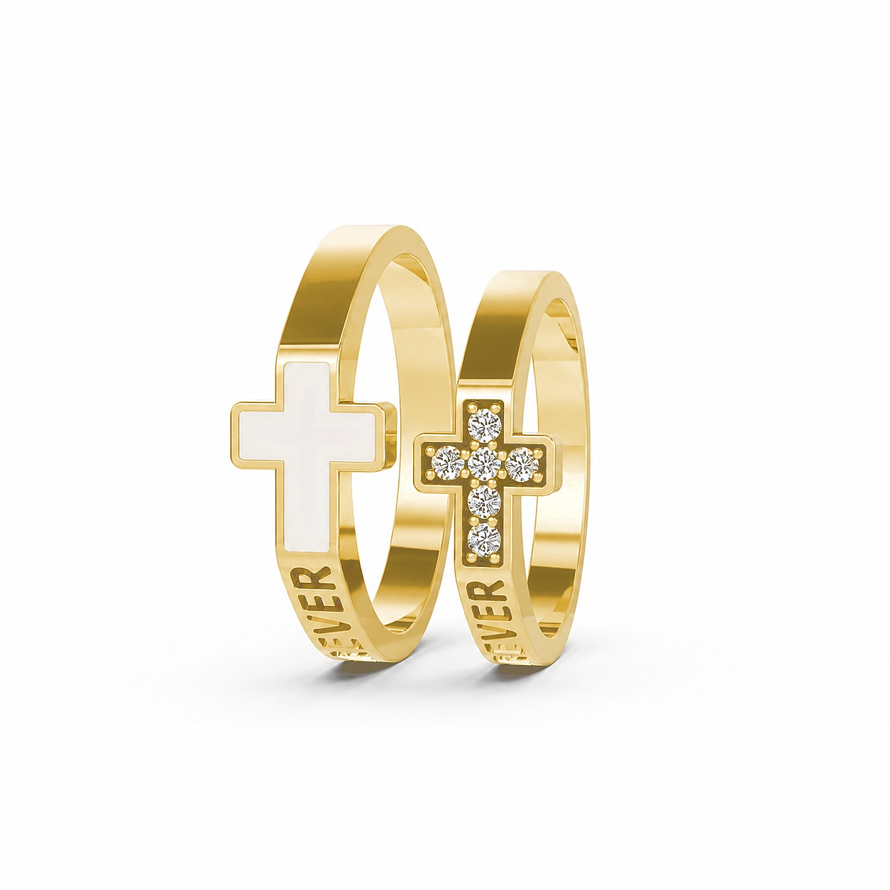 Nhẫn cưới A176 màu Vàng Gold thiết kế phá cách, sang trọng