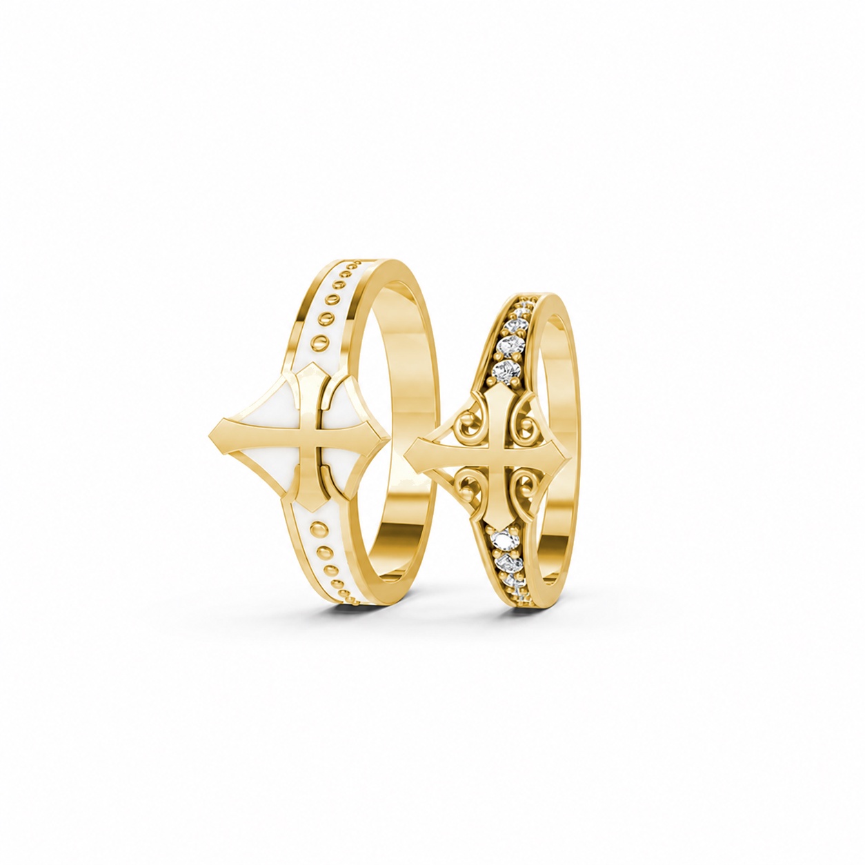 Nhẫn cưới A178 màu Vàng Gold thiết kế phá cách, sang trọng