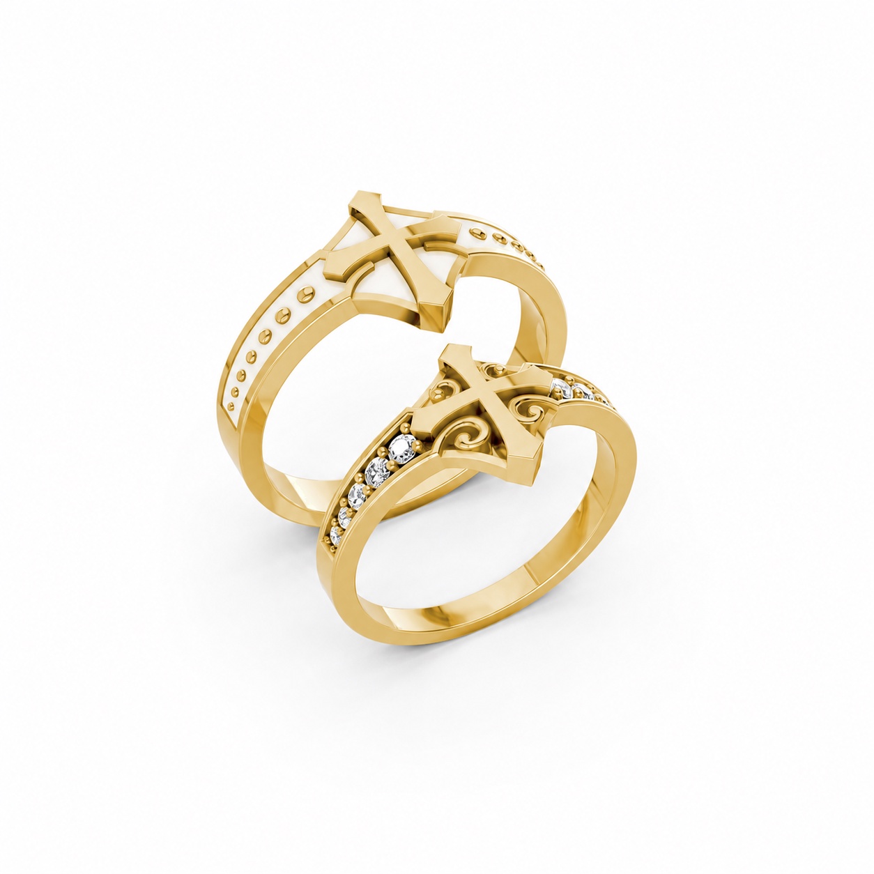 Nhẫn cưới A178 màu Vàng Gold thiết kế tinh tế, sang trọng