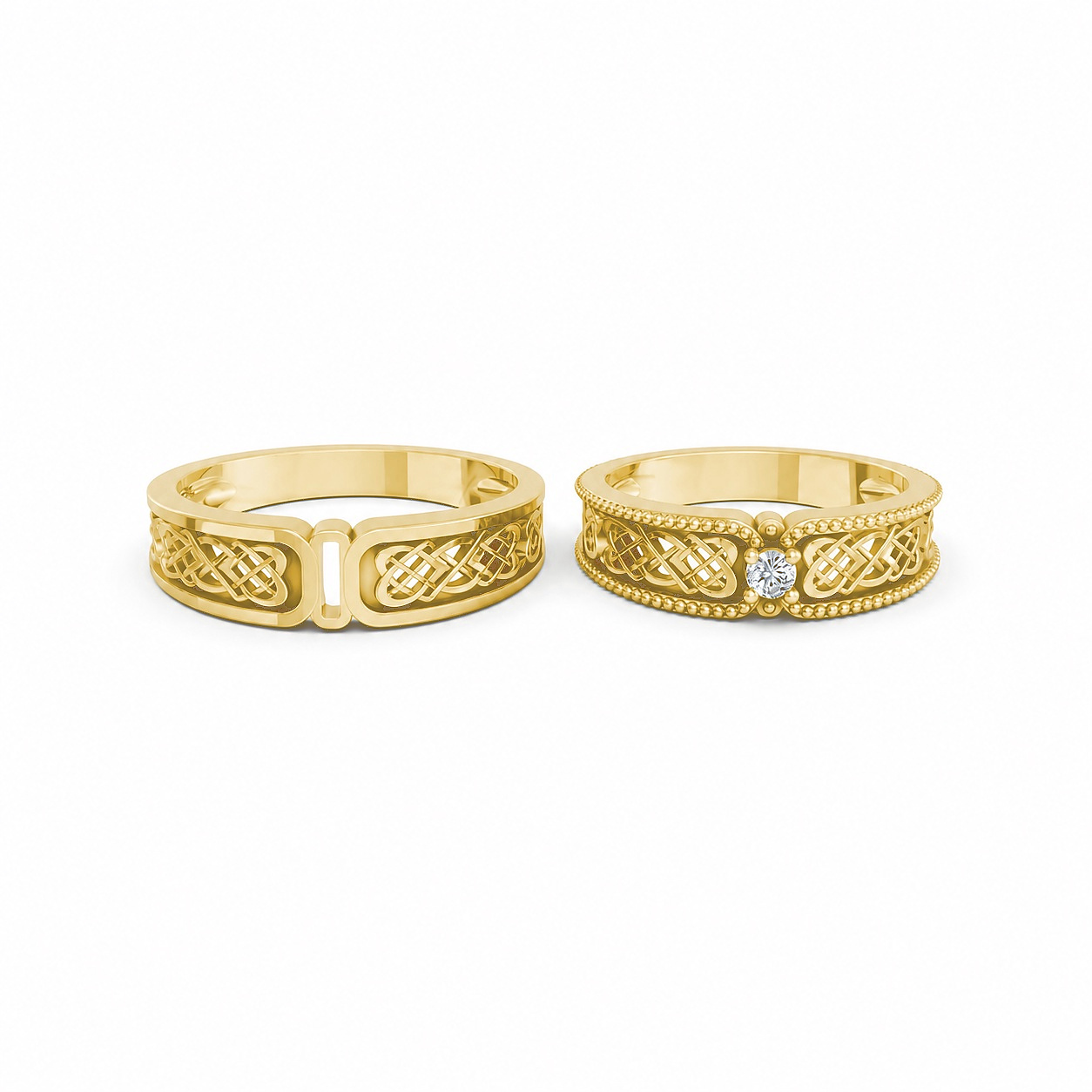 NHẪN CƯỚI A179 màu Vàng Gold thiết kế phá cách, sang trọng