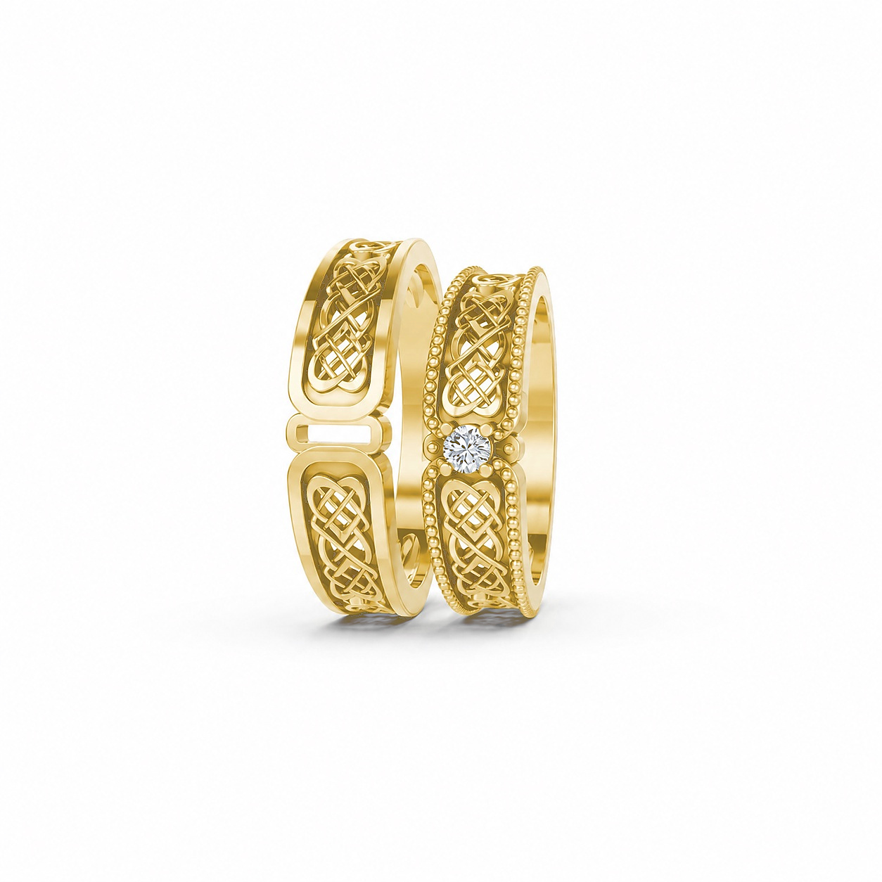 NHẪN CƯỚI A179 màu Vàng Gold thiết kế tinh xảo, độc đáo