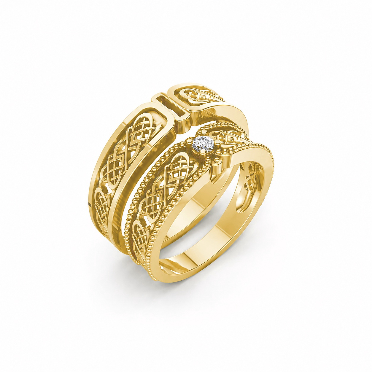 NHẪN CƯỚI A179 màu Vàng Gold thiết kế tinh tế, sang trọng