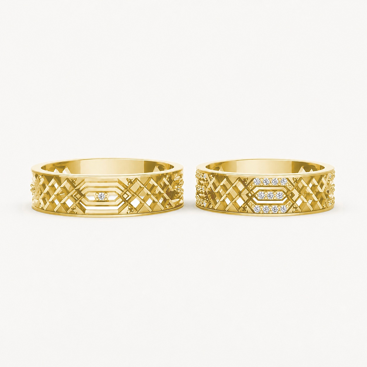 NHẪN CƯỚI A181 màu Vàng Gold thiết kế tinh xảo, độc đáo