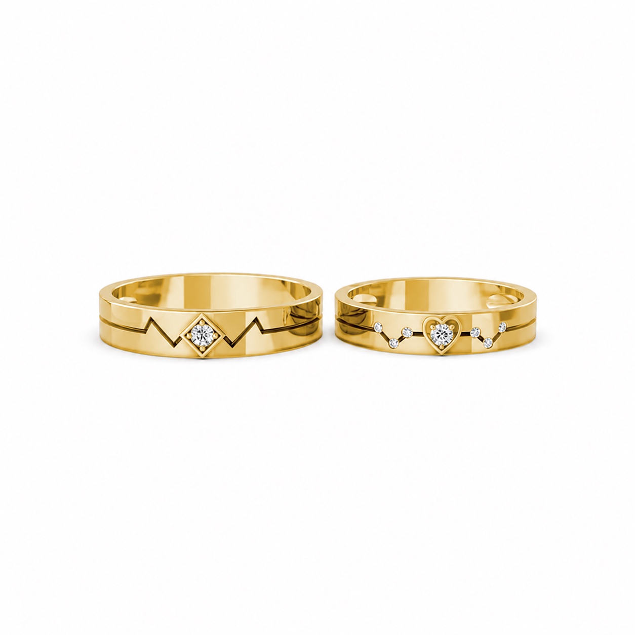 Nhẫn cưới A182 màu Vàng Gold thiết kế tinh xảo, độc đáo