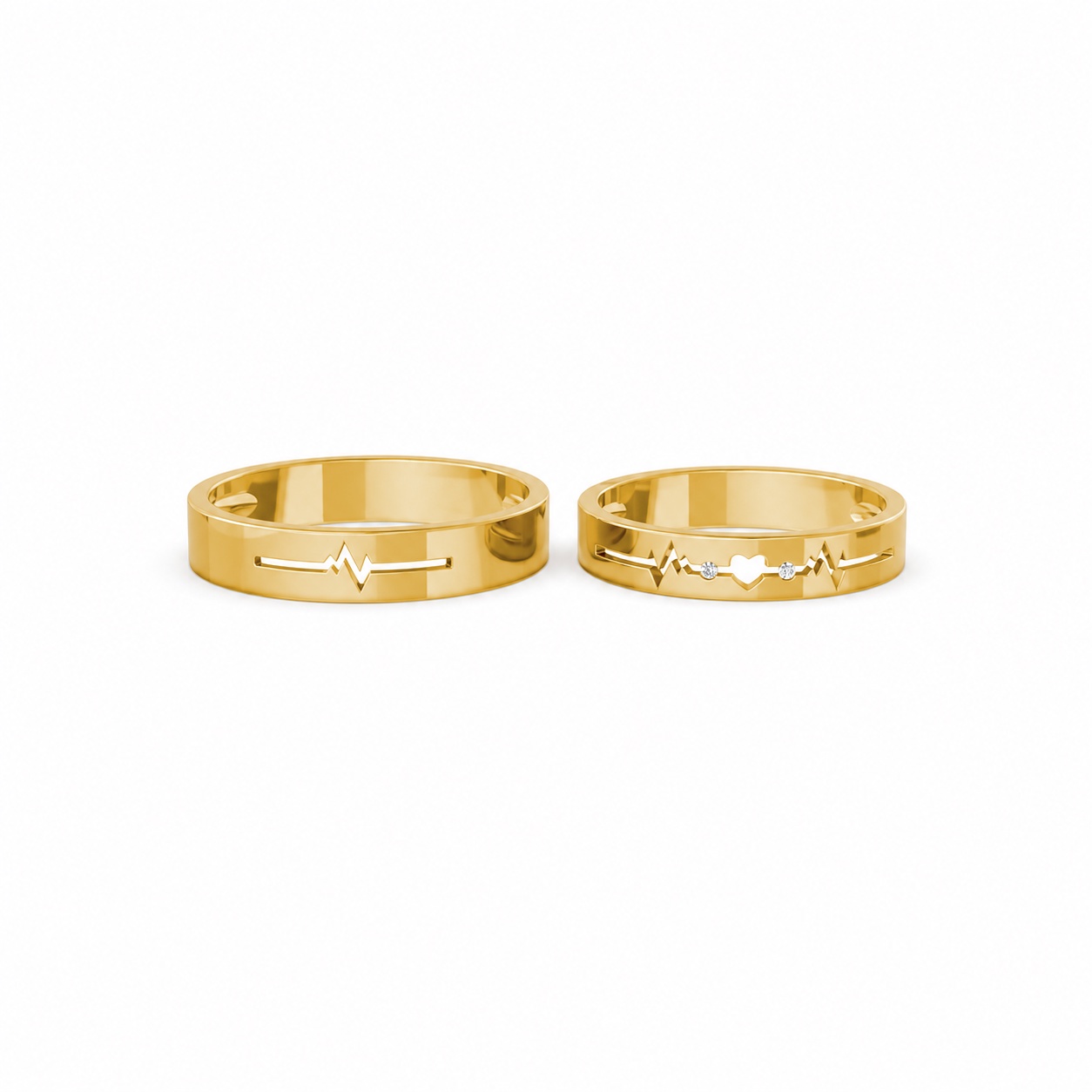 Nhẫn cưới A183 màu Vàng Gold thiết kế phá cách, sang trọng