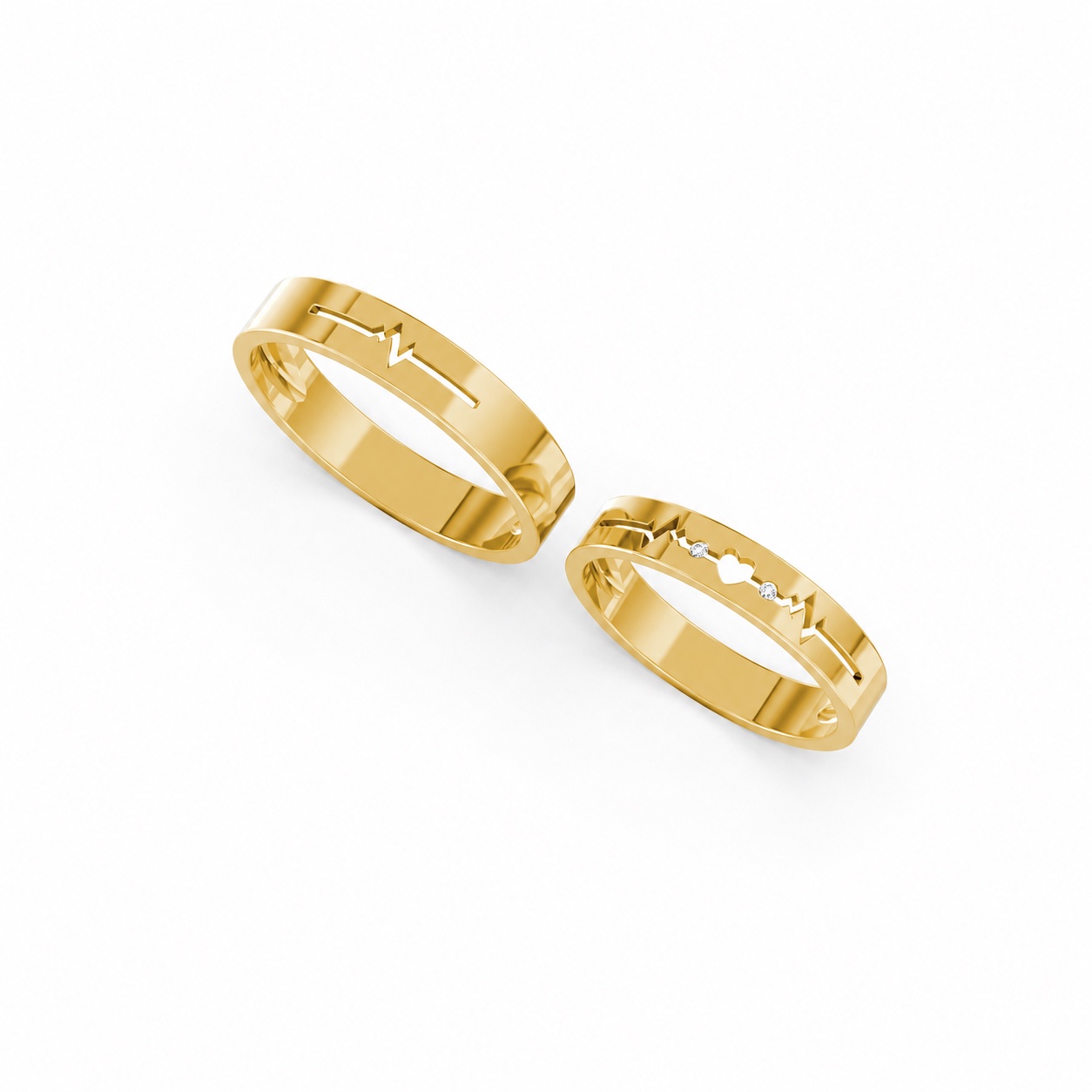 Nhẫn cưới A183 màu Vàng Gold thiết kế tinh xảo, độc đáo