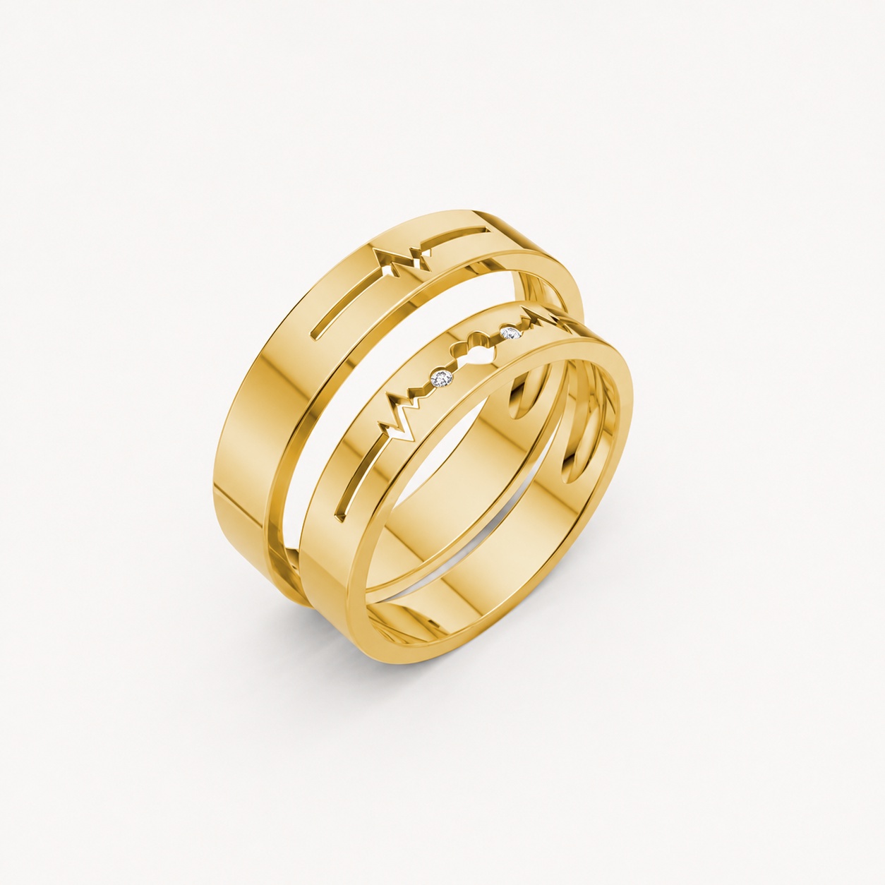 Nhẫn cưới A183 màu Vàng Gold thiết kế tinh tế, sang trọng