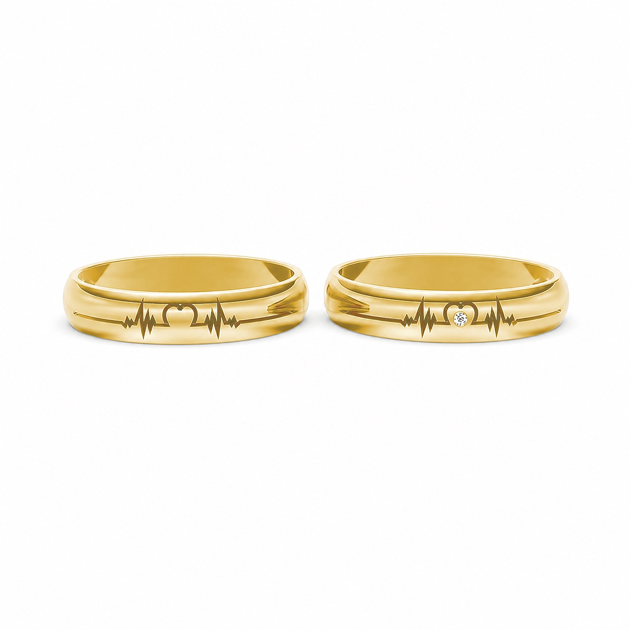 Nhẫn cưới A184 màu Vàng Gold thiết kế tinh xảo, độc đáo