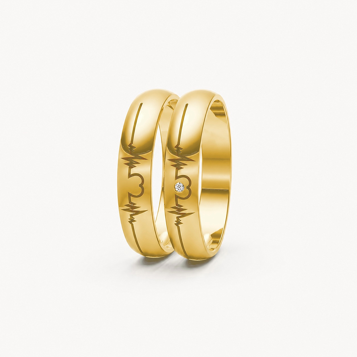 Nhẫn cưới A184 màu Vàng Gold thiết kế phá cách, sang trọng
