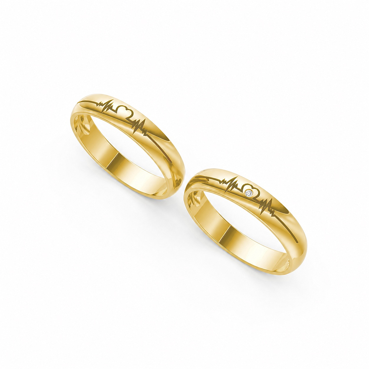 Nhẫn cưới A184 màu Vàng Gold vàng 10K/14K/18K/607 cao cấp, thanh lịch