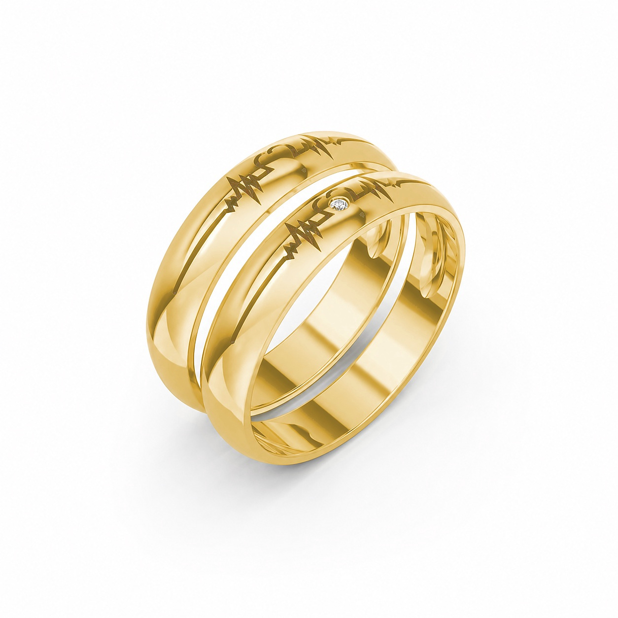 Nhẫn cưới A184 màu Vàng Gold thiết kế tinh tế, sang trọng