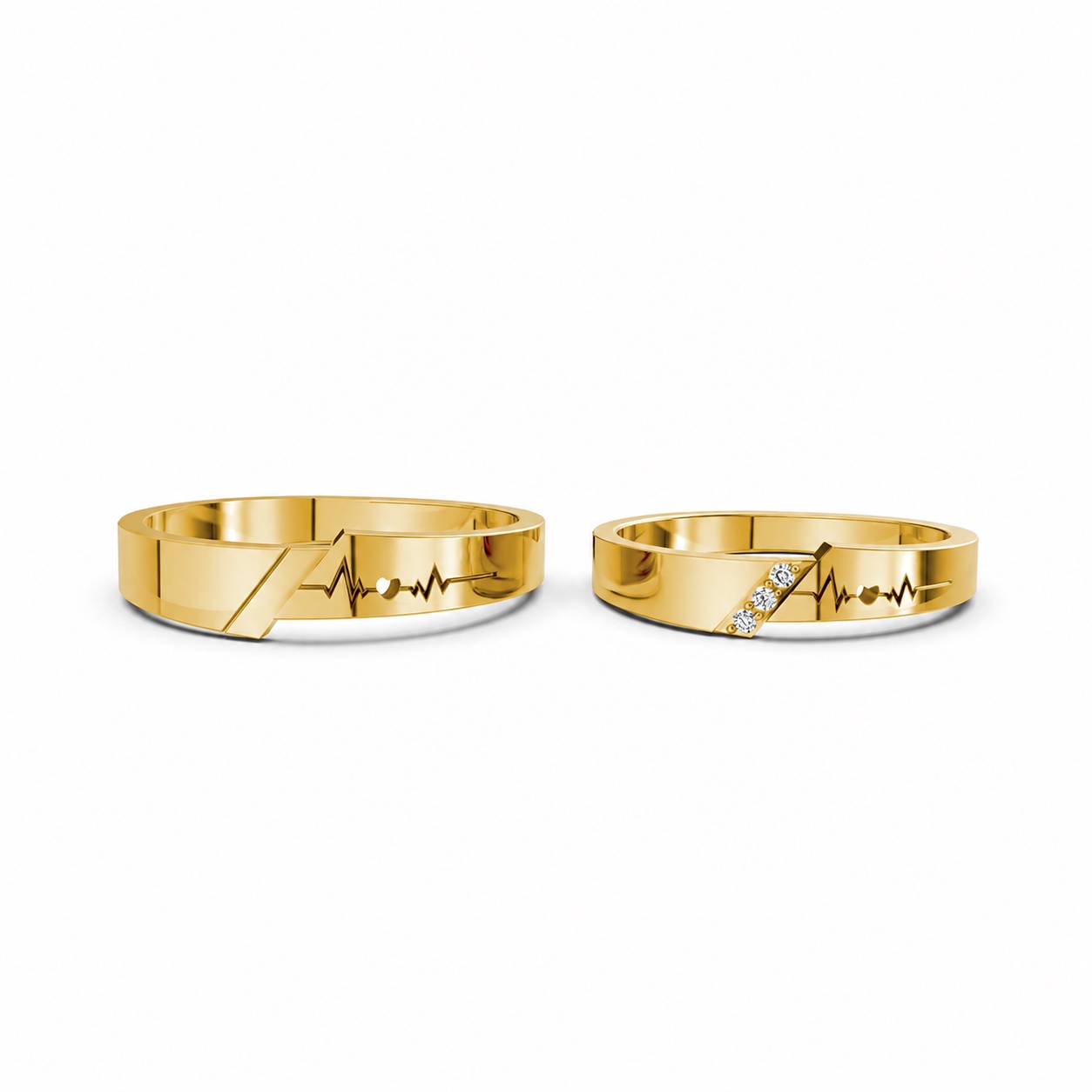 NHẪN CƯỚI A186 màu Vàng Gold vàng 10K/14K/18K/607 cao cấp, thanh lịch