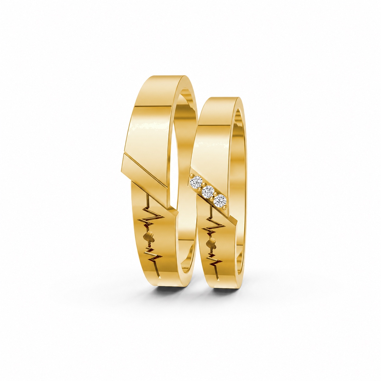 NHẪN CƯỚI A186 màu Vàng Gold thiết kế phá cách, sang trọng