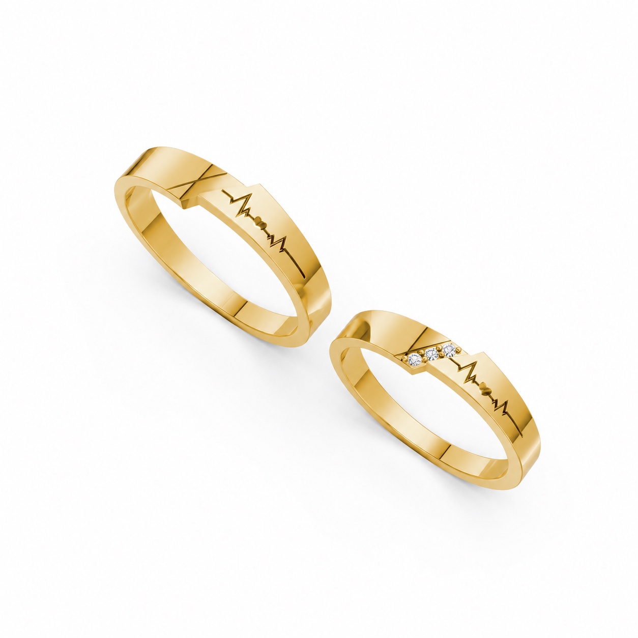 NHẪN CƯỚI A186 màu Vàng Gold thiết kế tinh xảo, độc đáo