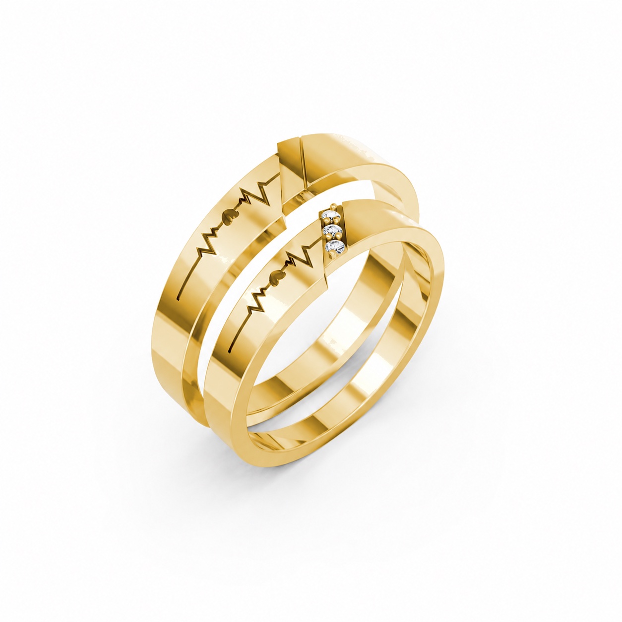 NHẪN CƯỚI A186 màu Vàng Gold thiết kế tinh tế, sang trọng