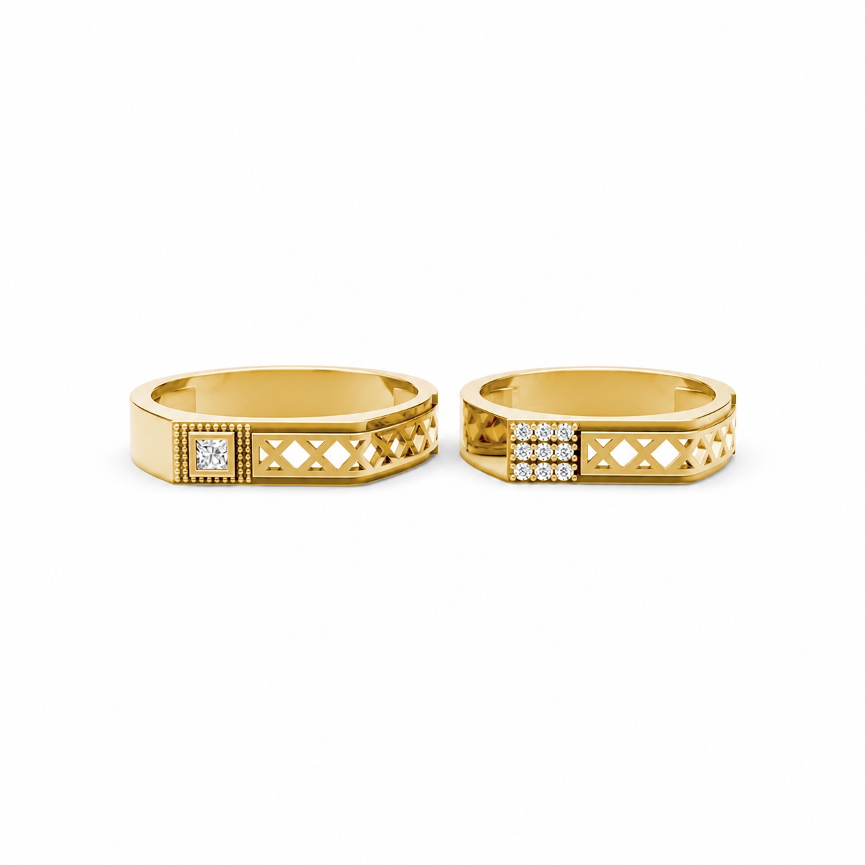 NHẪN CƯỚI A189 màu Vàng Gold thiết kế tinh xảo, độc đáo