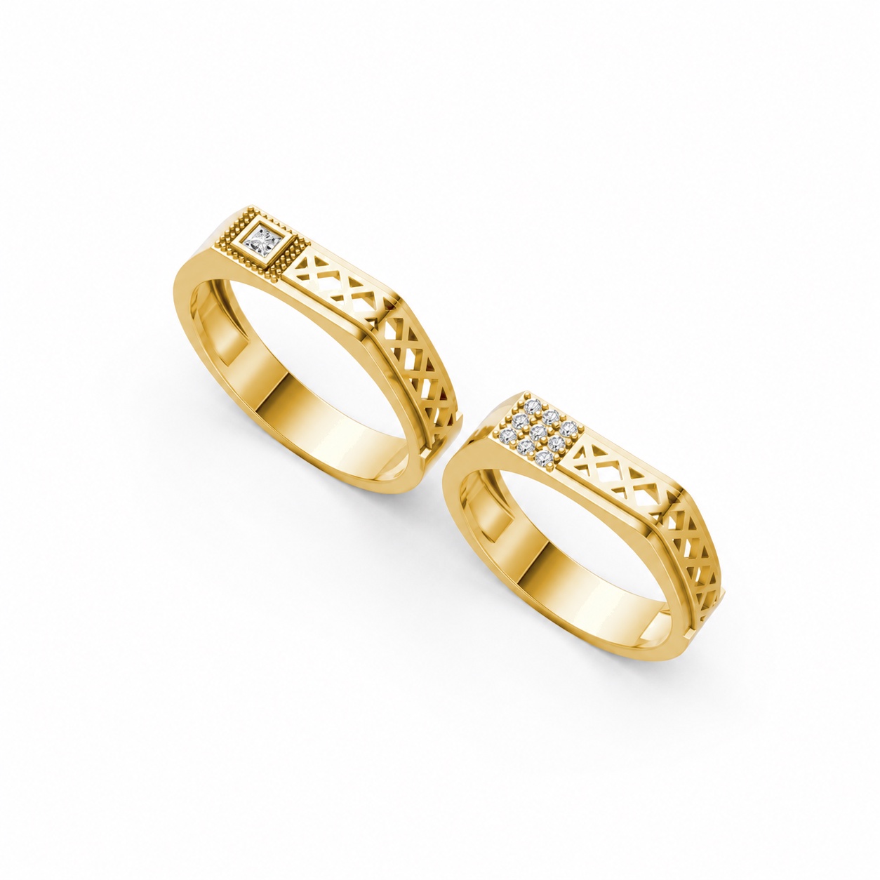 NHẪN CƯỚI A189 màu Vàng Gold vàng 10K/14K/18K/607 cao cấp, thanh lịch