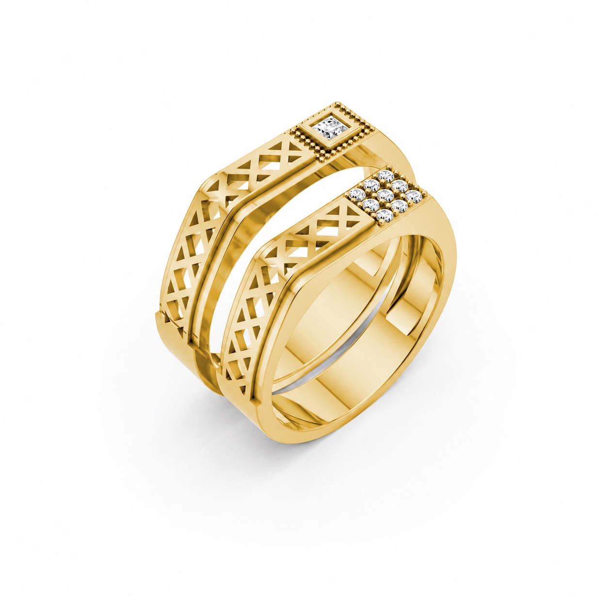NHẪN CƯỚI A189 màu Vàng Gold thiết kế tinh tế, sang trọng