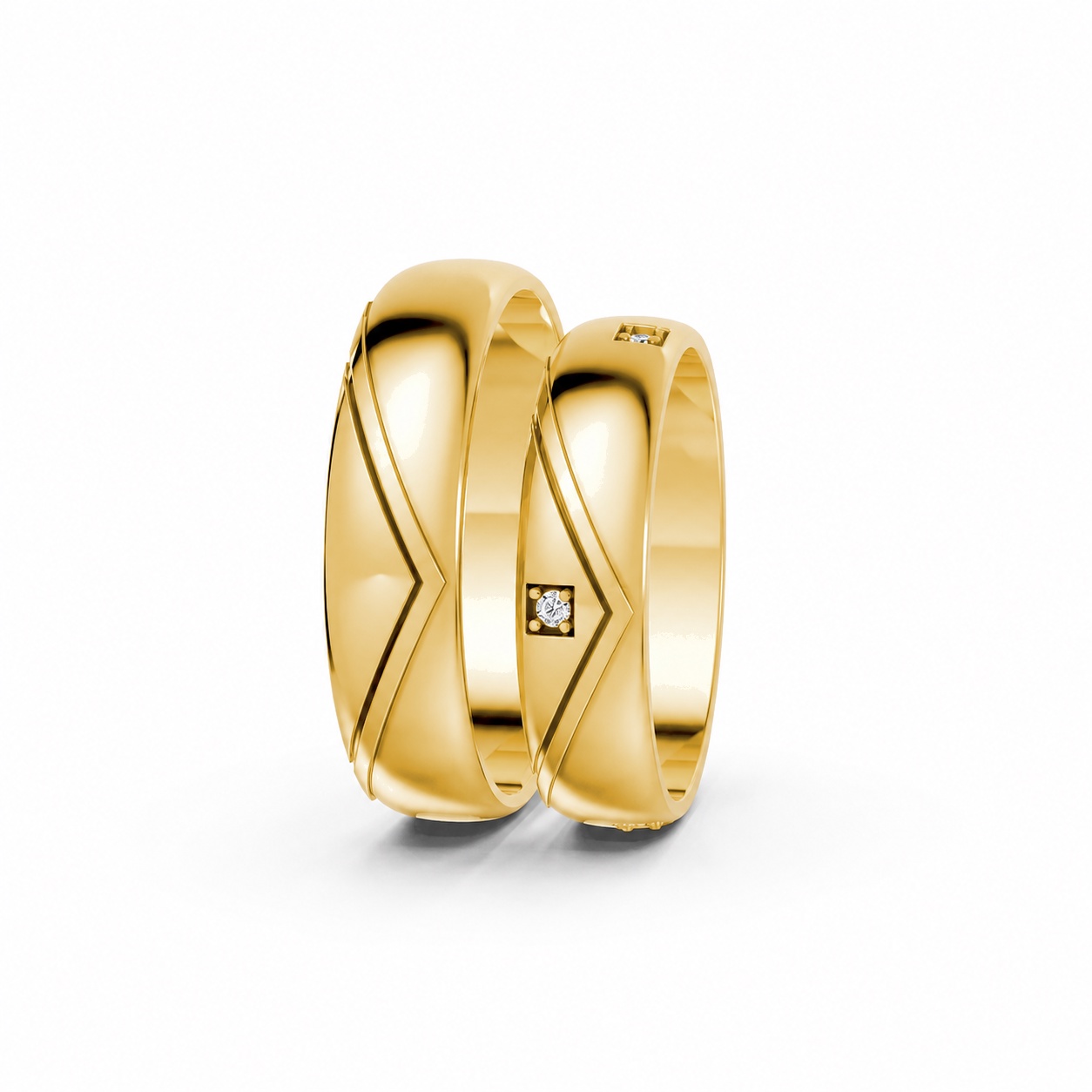 NHẪN CƯỚI A191 màu Vàng Gold thiết kế phá cách, sang trọng