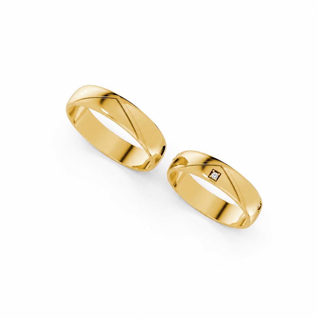 NHẪN CƯỚI A191 màu Vàng Gold thiết kế tinh xảo, độc đáo
