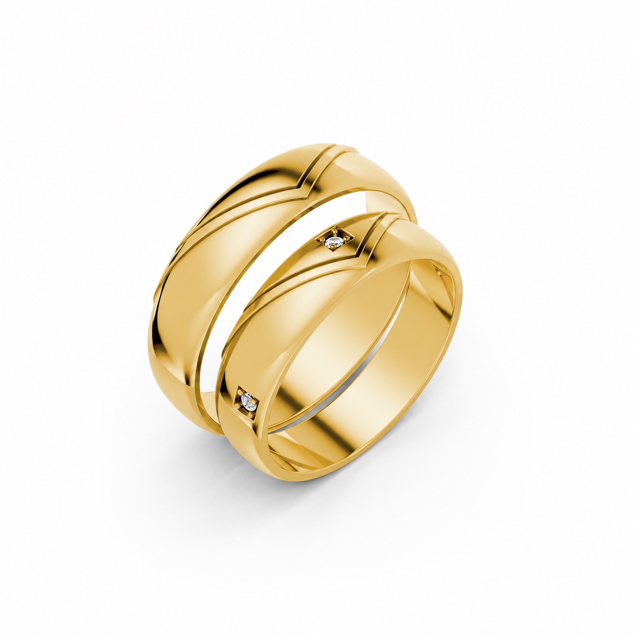 NHẪN CƯỚI A191 màu Vàng Gold thiết kế tinh tế, sang trọng