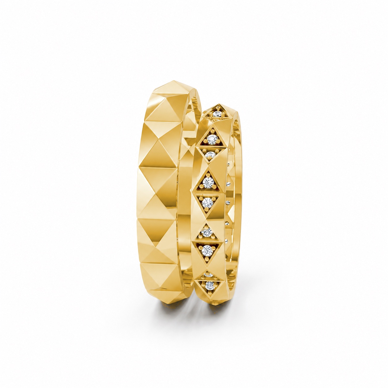 Nhẫn cưới A192 màu Vàng Gold thiết kế phá cách, sang trọng