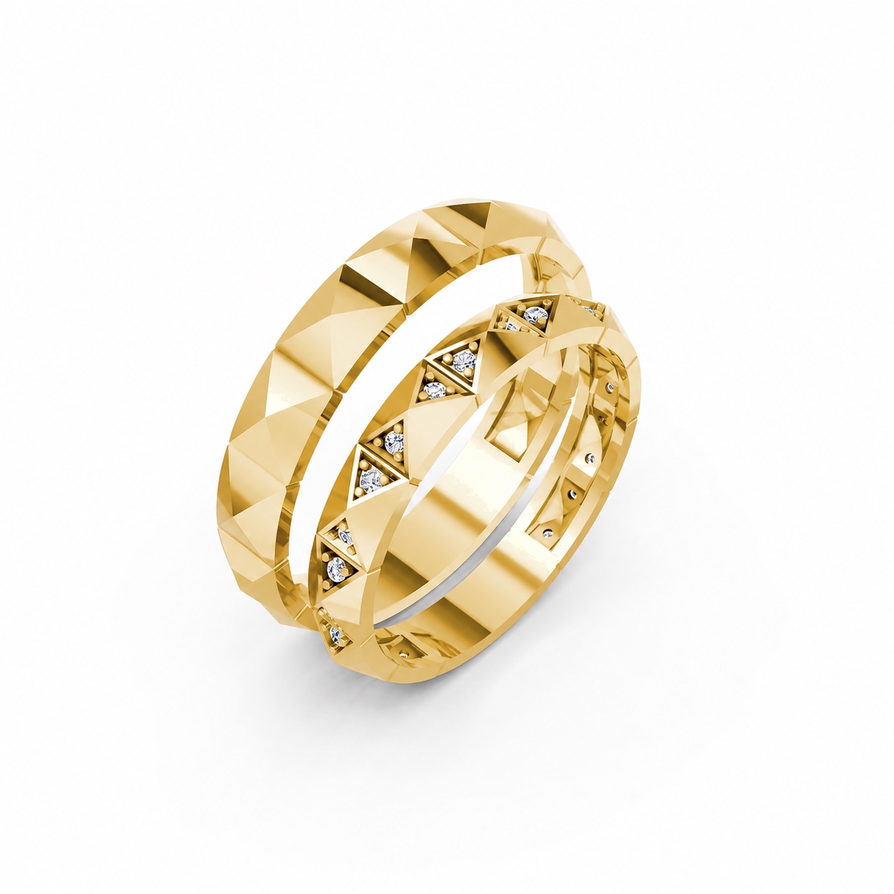 Nhẫn cưới A192 màu Vàng Gold thiết kế tinh tế, sang trọng