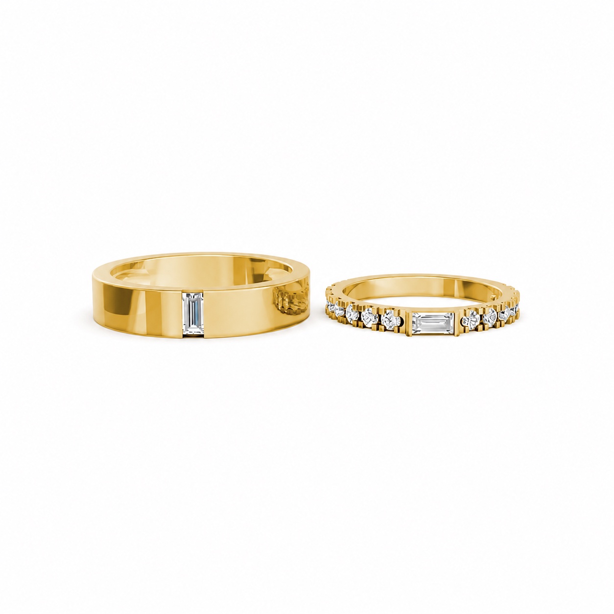NHẪN CƯỚI A193 Vàng Gold vàng 10K/14K/18K/607 cao cấp, thanh lịch